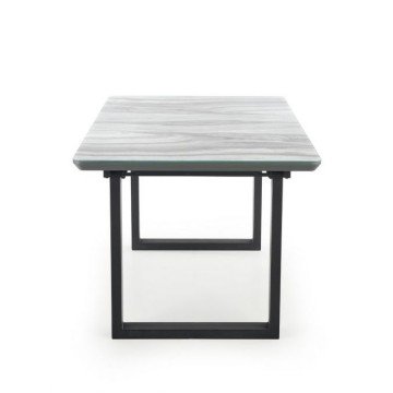 Фото7.Обеденный стол MARLEY 160 (200) x90 Halmar белый мрамор/черный